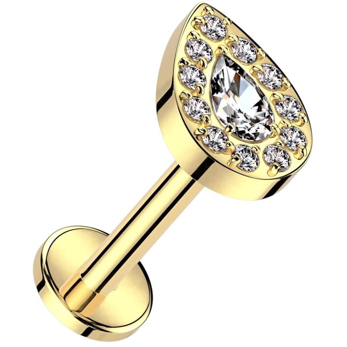 Titan Labret Träne Zirkonia Innengewinde - Image 3