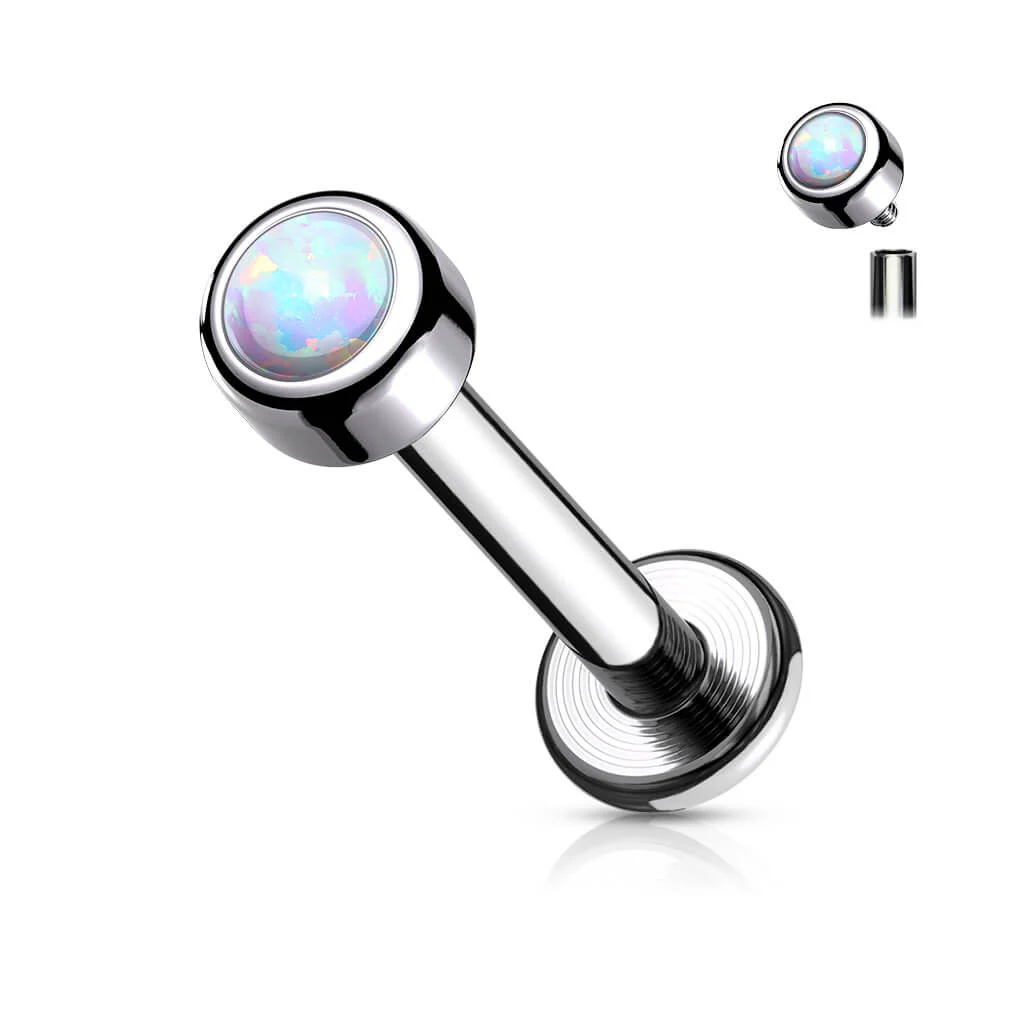 Titan Labret Opal Rund Silber Innengewinde - Image 3