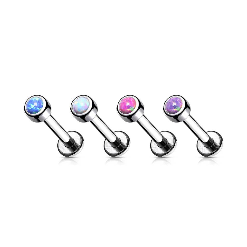 Titan Labret Opal Rund Silber Innengewinde - Image 4