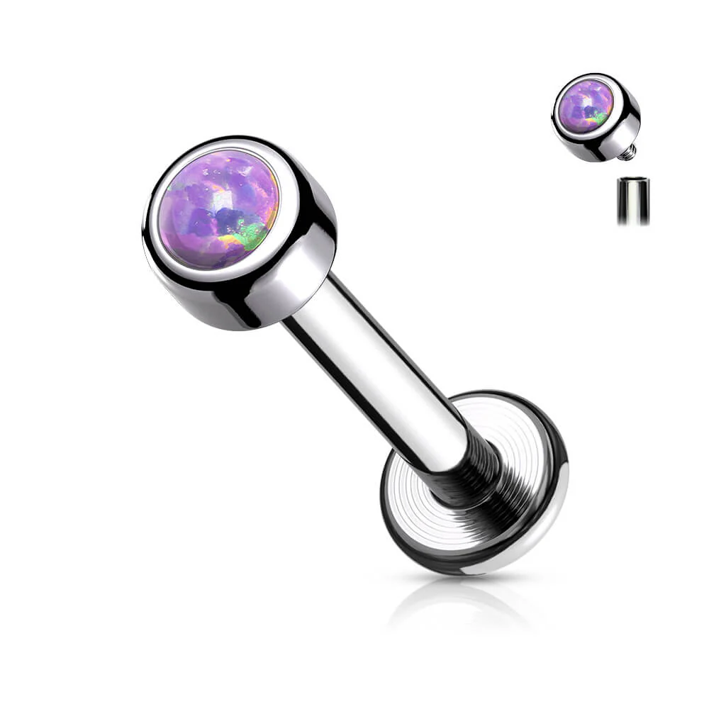 Titan Labret Opal Rund Silber Innengewinde - Image 7