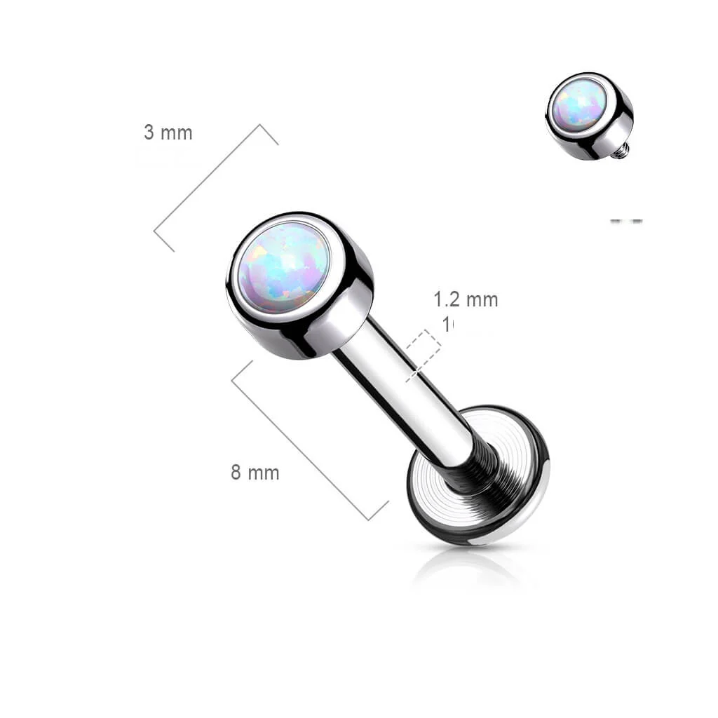 Titan Labret Opal Rund Silber Innengewinde - Image 9