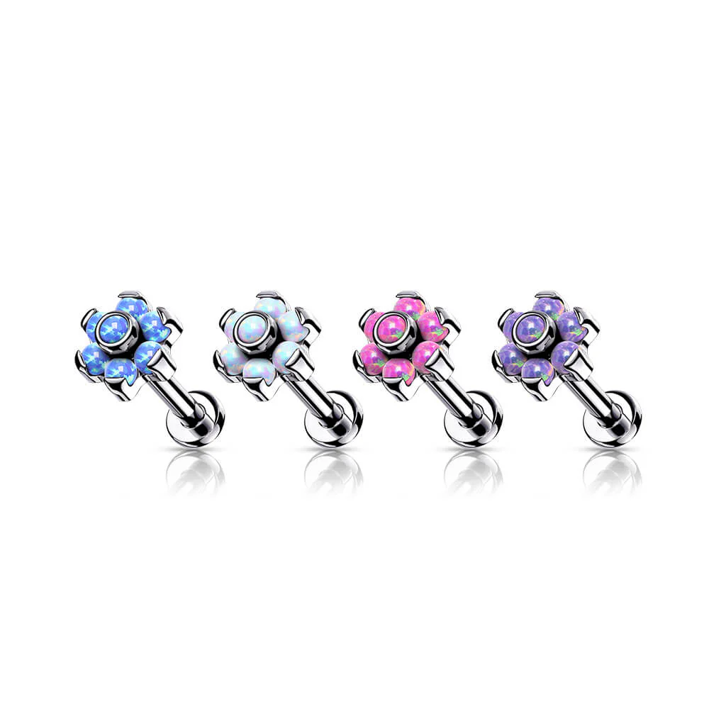 Titan Labret Blume Opal Silber Innengewinde - Image 3
