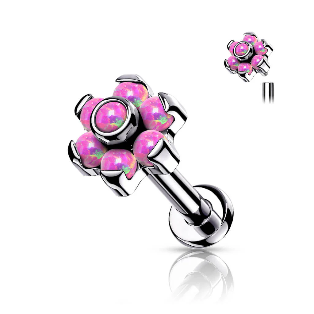 Titan Labret Blume Opal Silber Innengewinde - Image 6