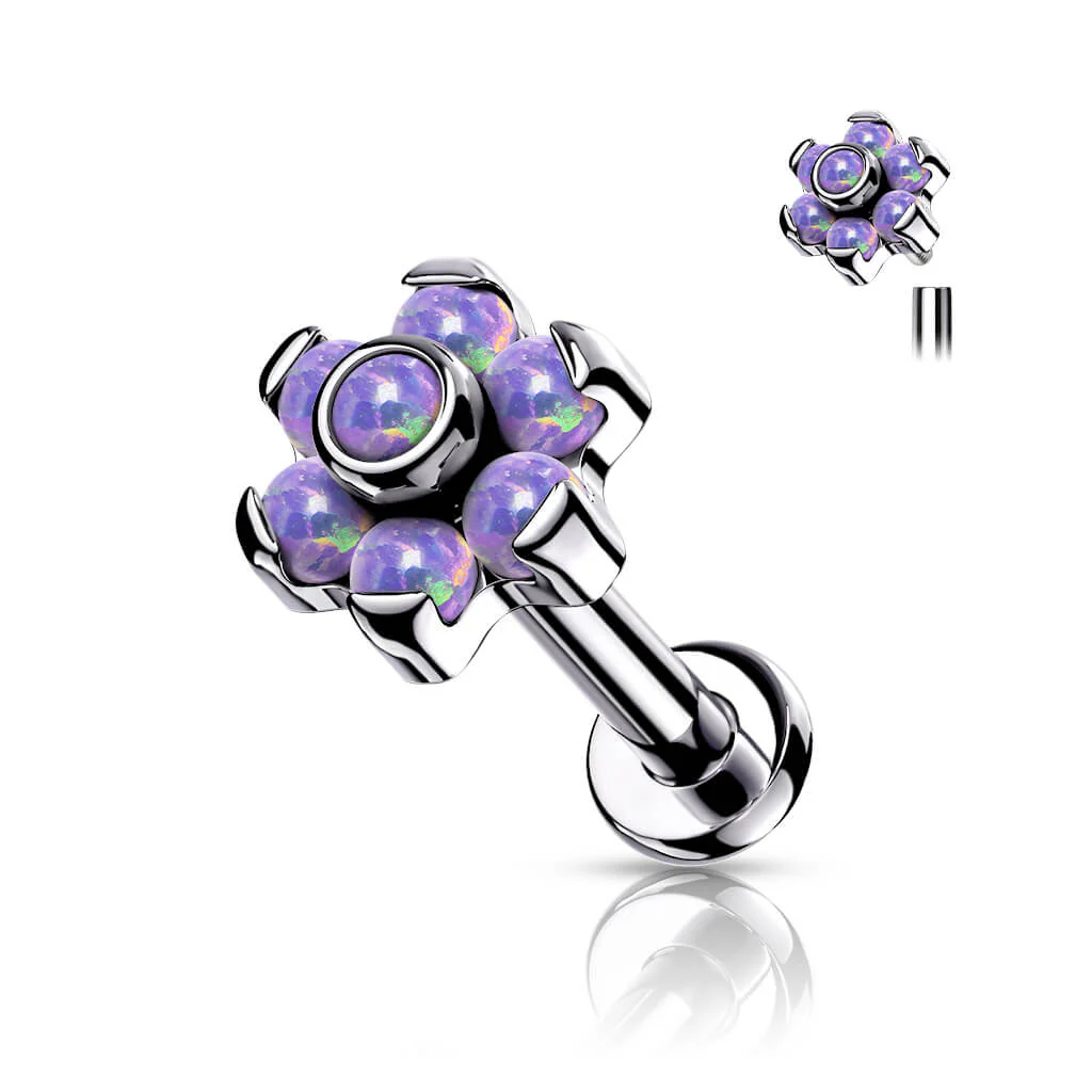 Titan Labret Blume Opal Silber Innengewinde - Image 8