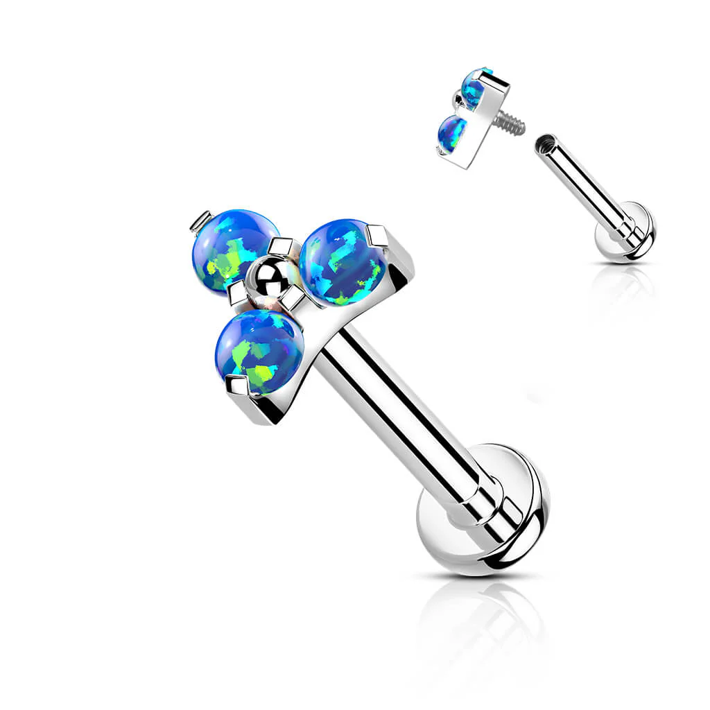 Titan Labret Dreieck Opal Silber Innengewinde - Image 2