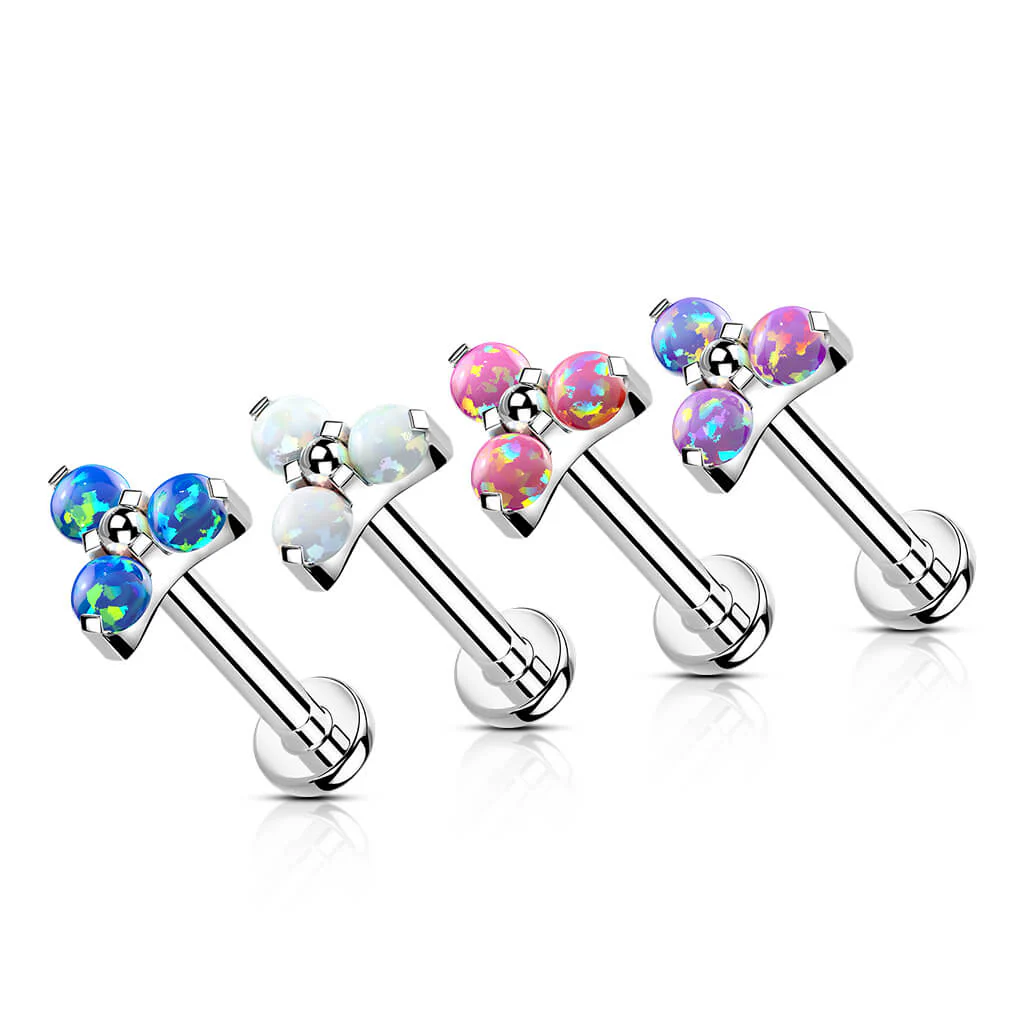 Titan Labret Dreieck Opal Silber Innengewinde - Image 4