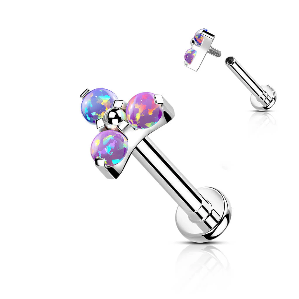 Titan Labret Dreieck Opal Silber Innengewinde - Image 7