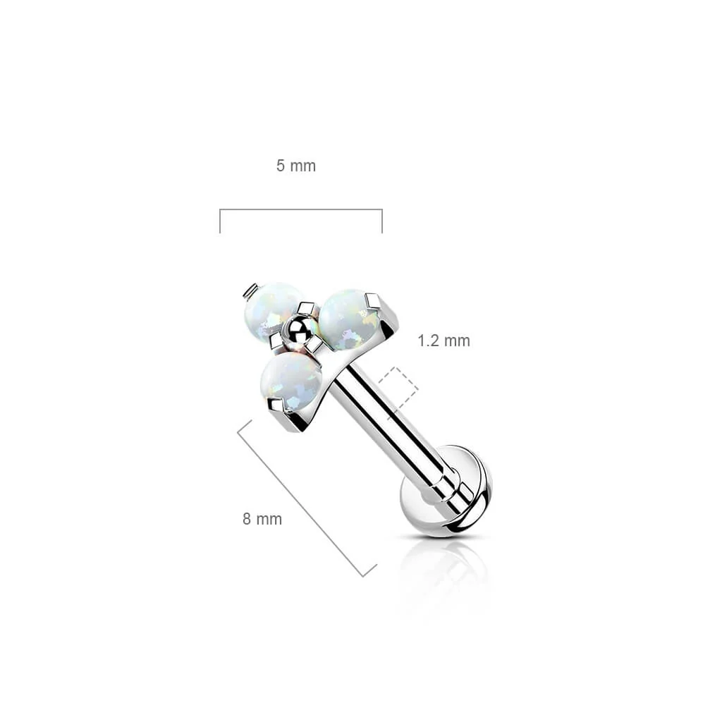 Titan Labret Dreieck Opal Silber Innengewinde - Image 8