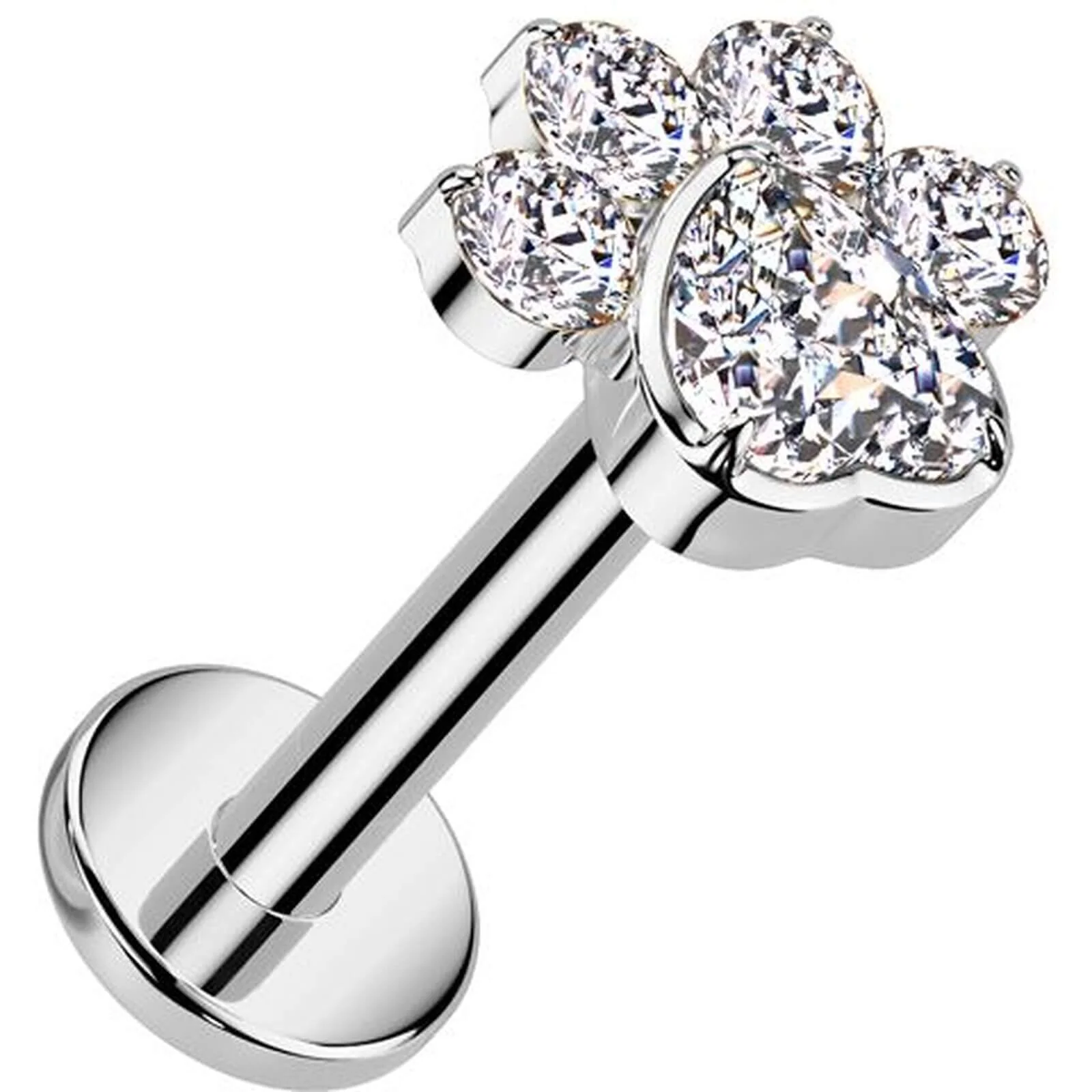 Titan Labret Pfote Zirkonia Innengewinde