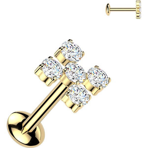Titan Labret Quadrate Zirkonia Innengewinde - Image 2
