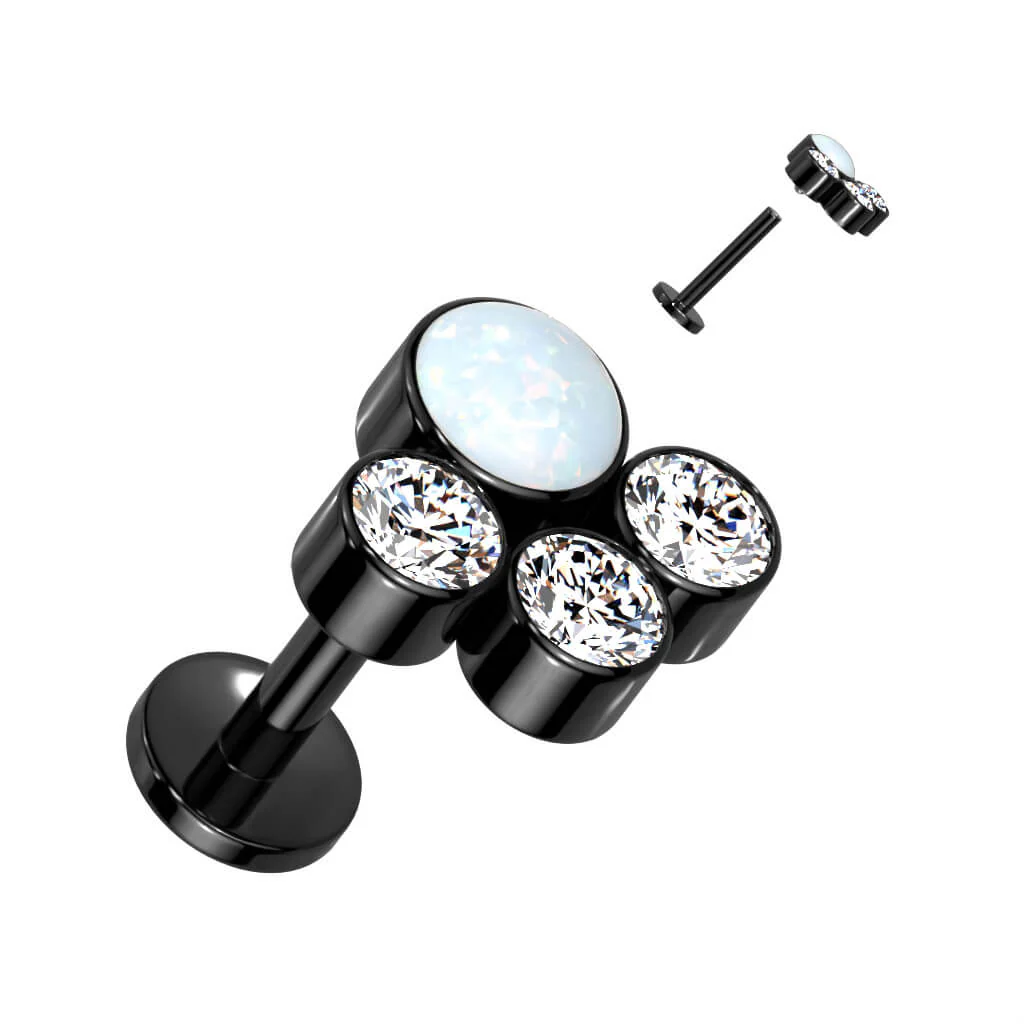Titan Labret Zirkonia Opal Innengewinde - Image 3