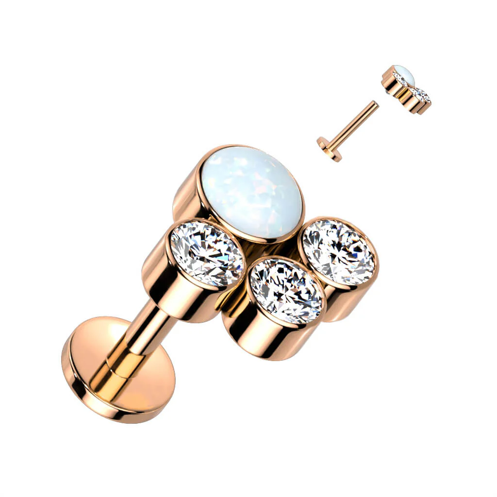 Titan Labret Zirkonia Opal Innengewinde - Image 4
