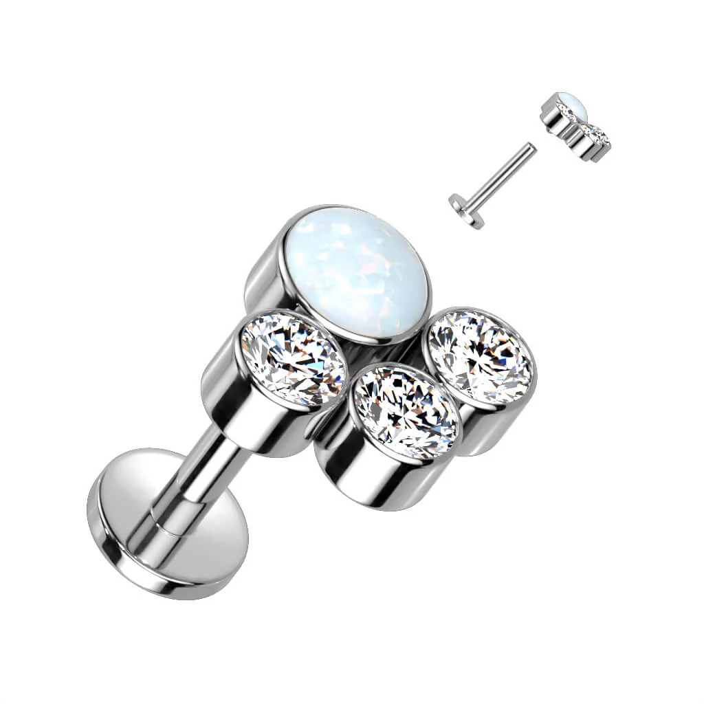 Titan Labret Zirkonia Opal Innengewinde - Image 5