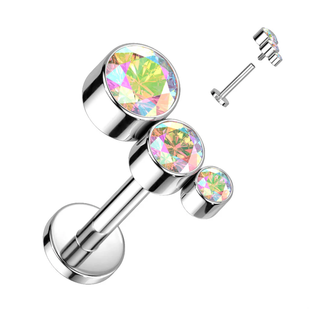 Titan Labret 3 Zirkonia Innengewinde - Image 2