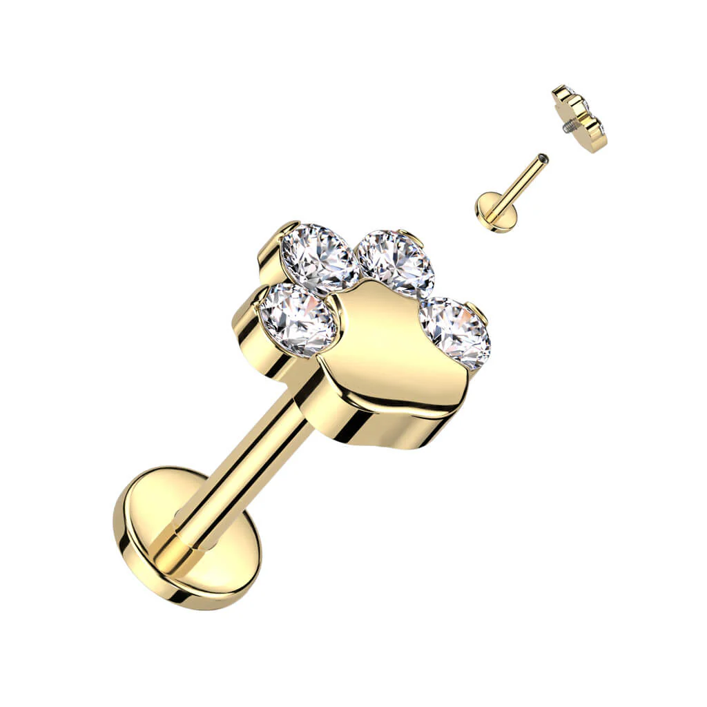 Titan Labret Pfote Zirkonia Innengewinde - Image 3