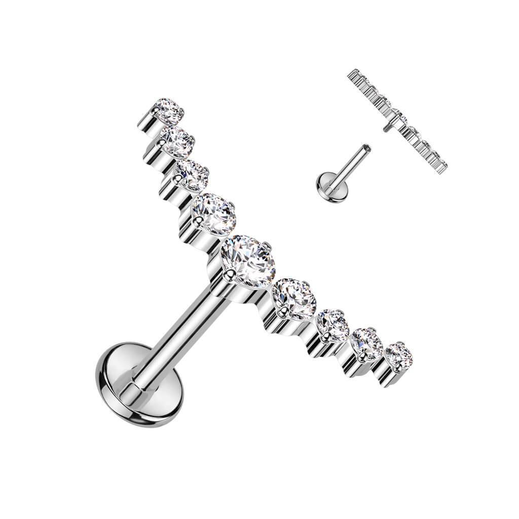 Titan Labret 9 Zirkonia Innengewinde - Image 3