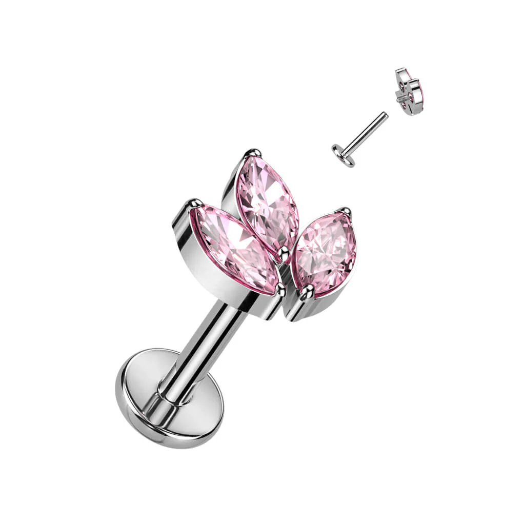 Titan Labret Blatt Zirkonia Innengewinde - Image 7