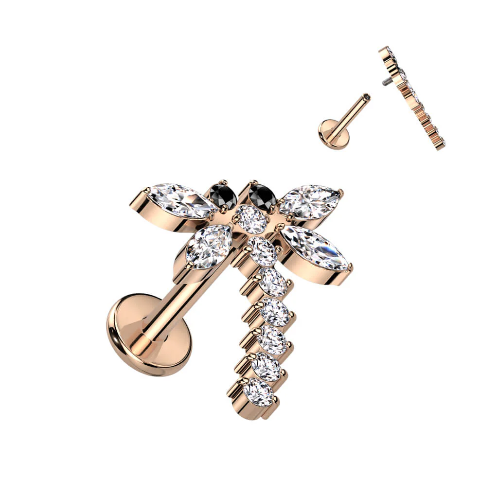 Titan Labret Libelle Zirkonia Innengewinde - Image 4