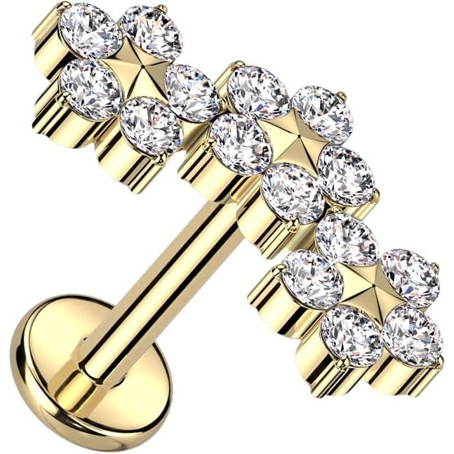 Titan Labret Blumen Zirkonia Innengewinde - Image 3