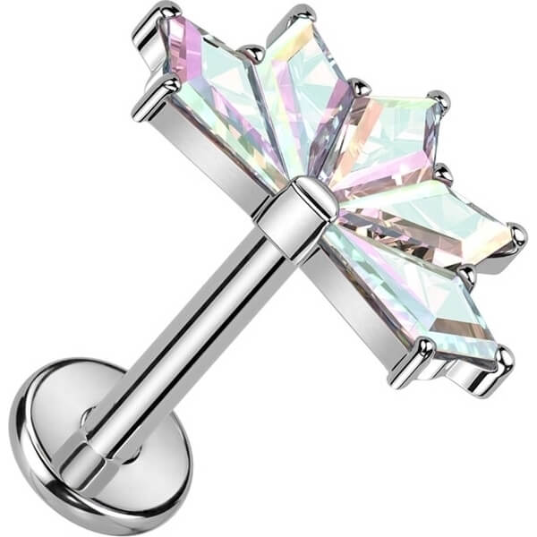 Titan Labret Fächer Zirkonia Innengewinde - Image 2