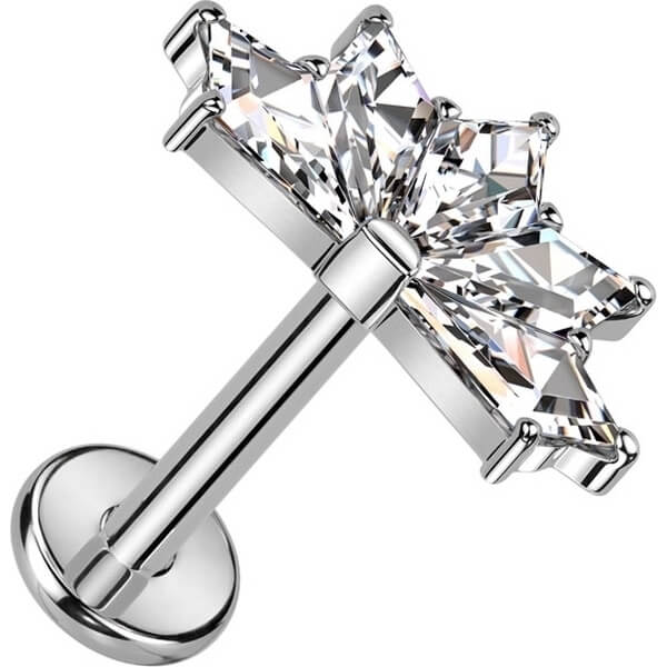 Titan Labret Fächer Zirkonia Innengewinde - Image 3