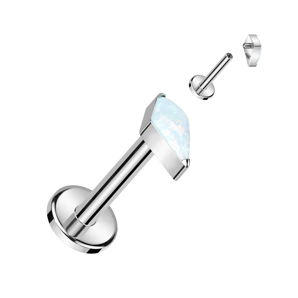 Titan Labret Diamanten Form Zirkonia Innengewinde - Image 6