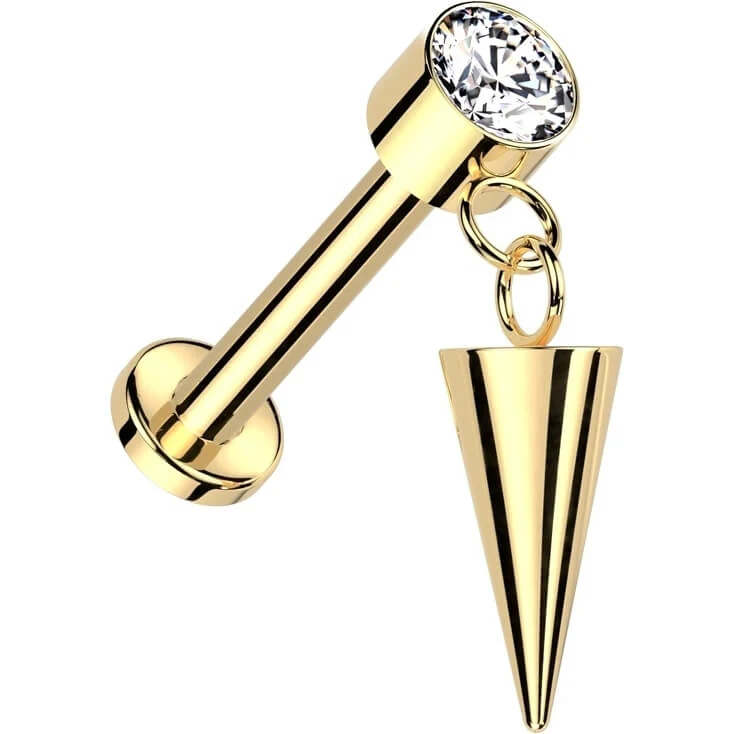 Titan Labret Stachel Zirkonia Innengewinde - Image 2