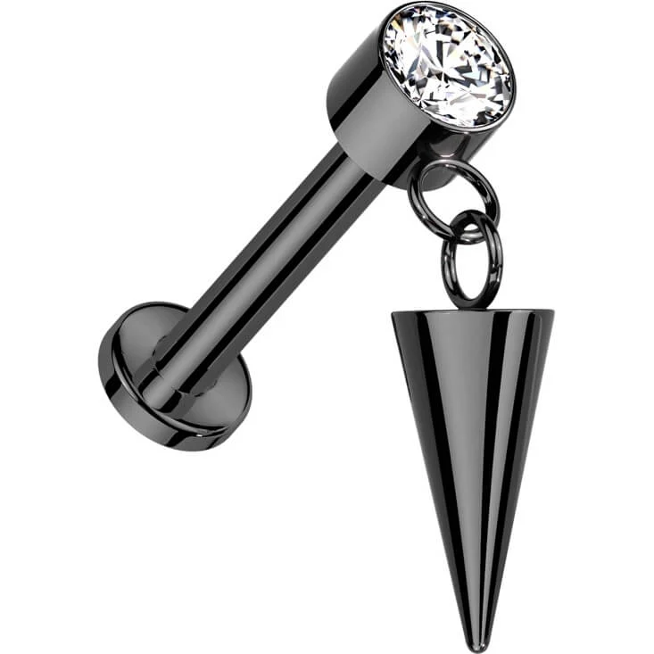 Titan Labret Stachel Zirkonia Innengewinde - Image 3
