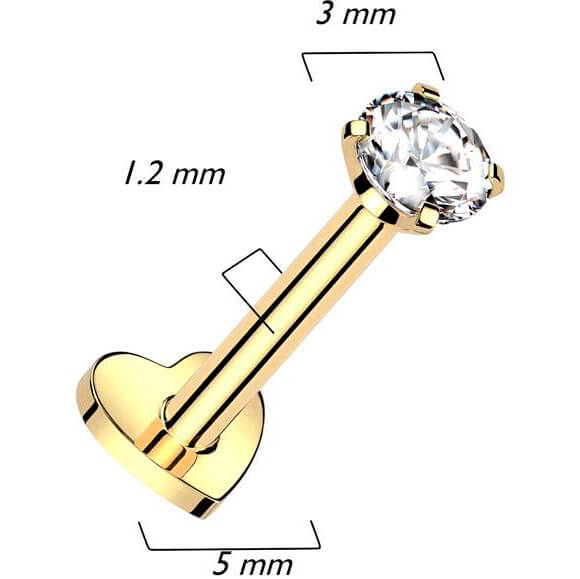 Titan Labret Herz Base Zirconia Innengewinde - Image 11