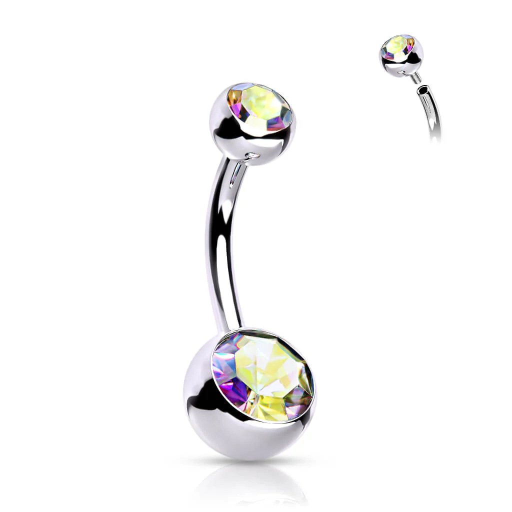 Titan Bauchnabelpiercing Kugel Zirkonia Innengewinde - Image 10