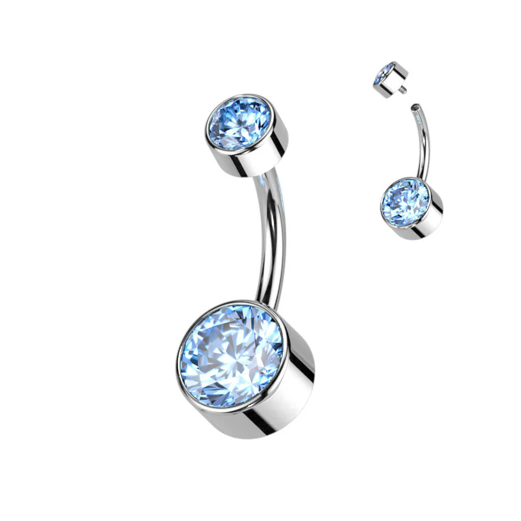 Titan Bauchnabelpiercing Zirkonia Rund Innengewinde - Image 10