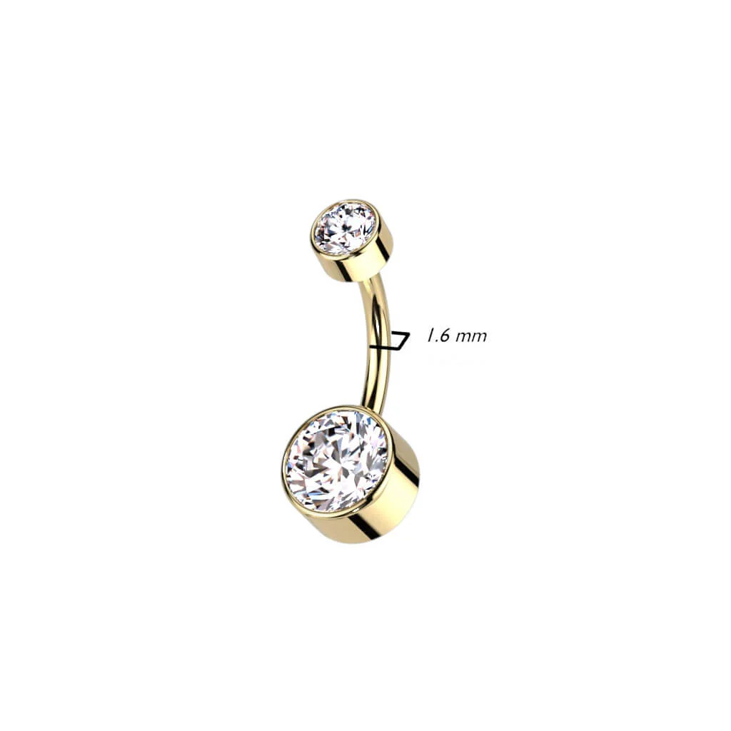 Titan Bauchnabelpiercing Zirkonia Rund Innengewinde - Image 13