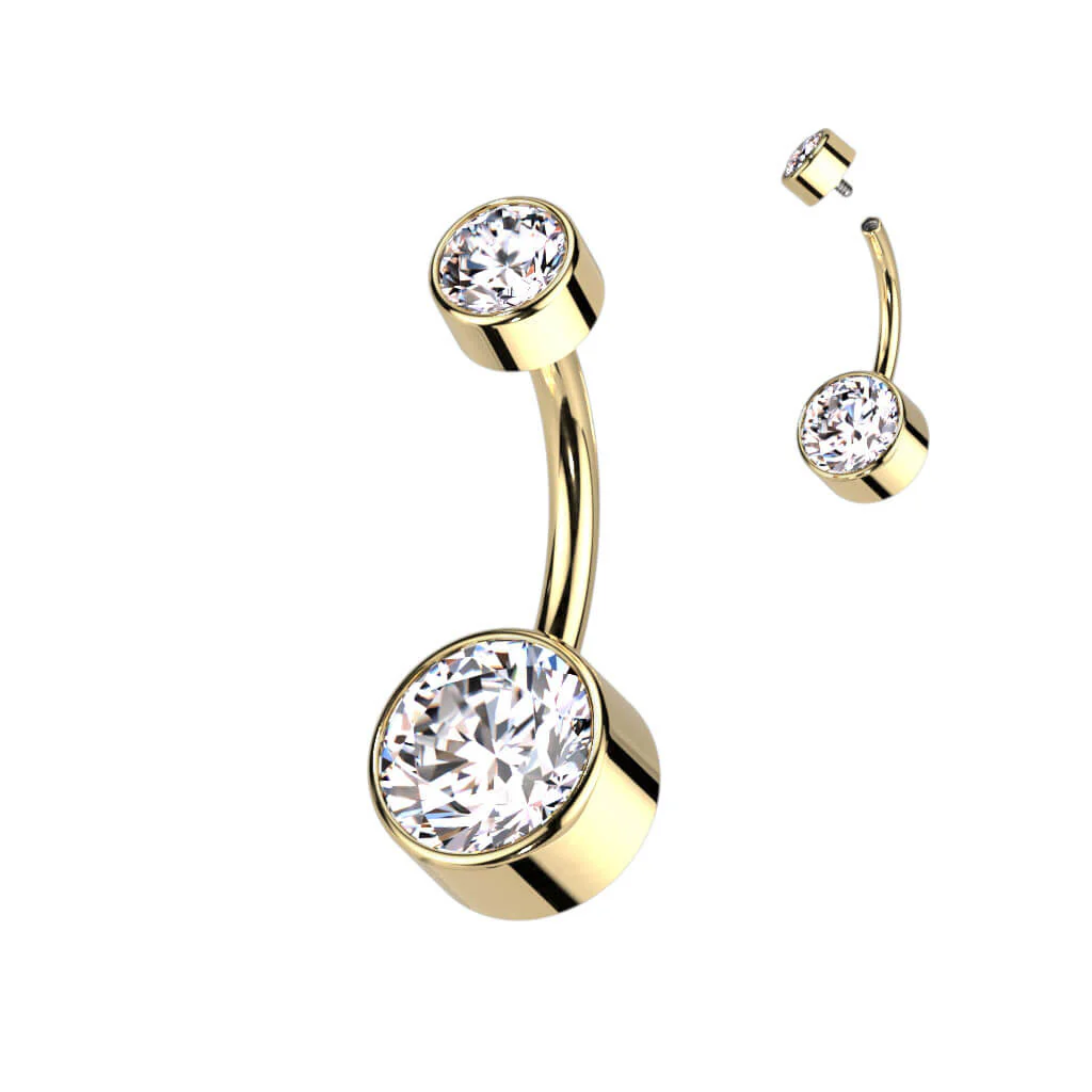 Titan Bauchnabelpiercing Zirkonia Rund Innengewinde - Image 6