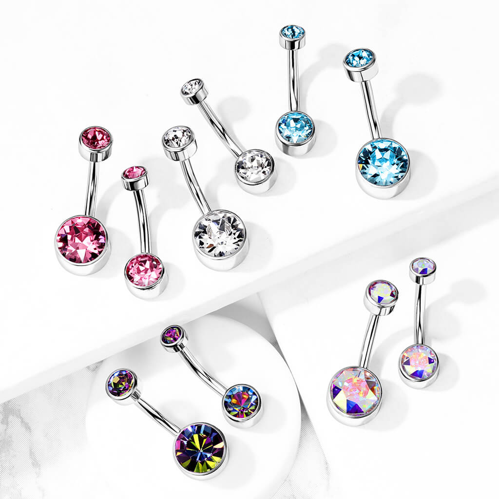Titan Bauchnabelpiercing Zirkonia Rund Innengewinde - Image 8