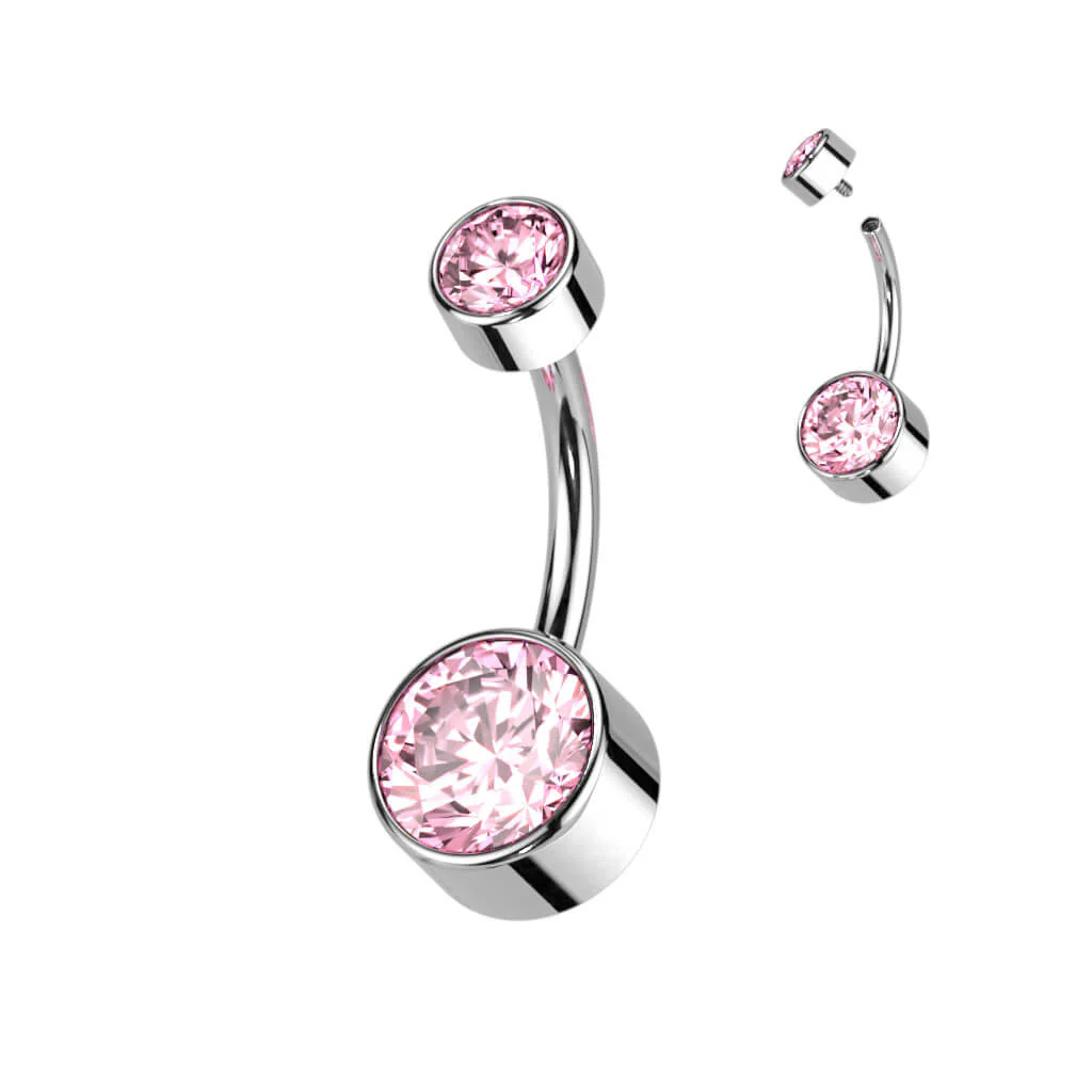 Titan Bauchnabelpiercing Zirkonia Rund Innengewinde - Image 9