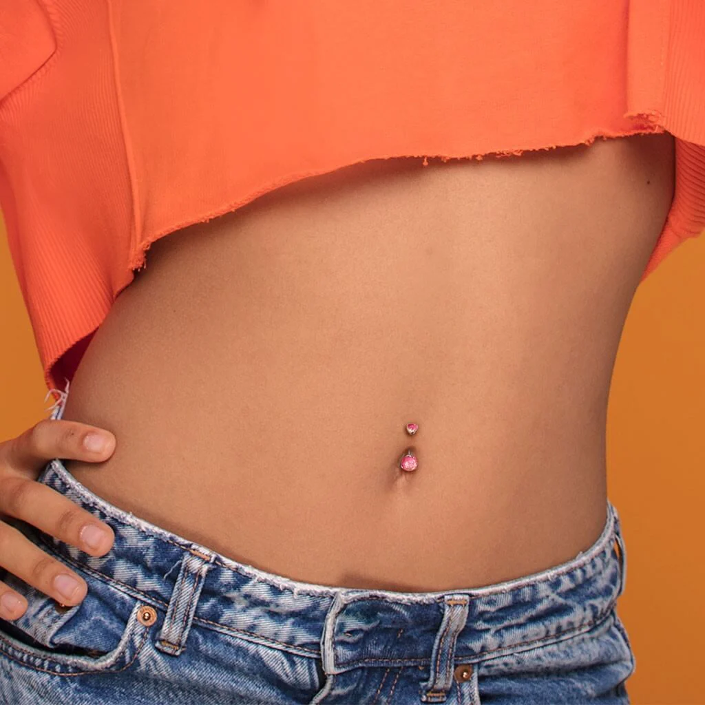Titan Bauchnabelpiercing Opal Krappenfassung Innengewinde - Image 3