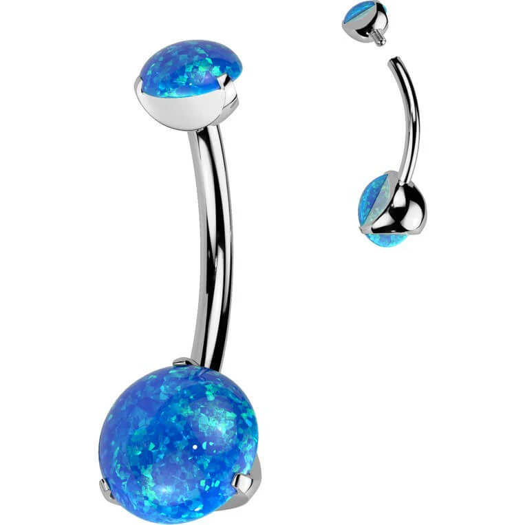 Titan Bauchnabelpiercing Opal Krappenfassung Innengewinde - Image 5