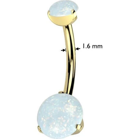 Titan Bauchnabelpiercing Opal Krappenfassung Innengewinde - Image 8