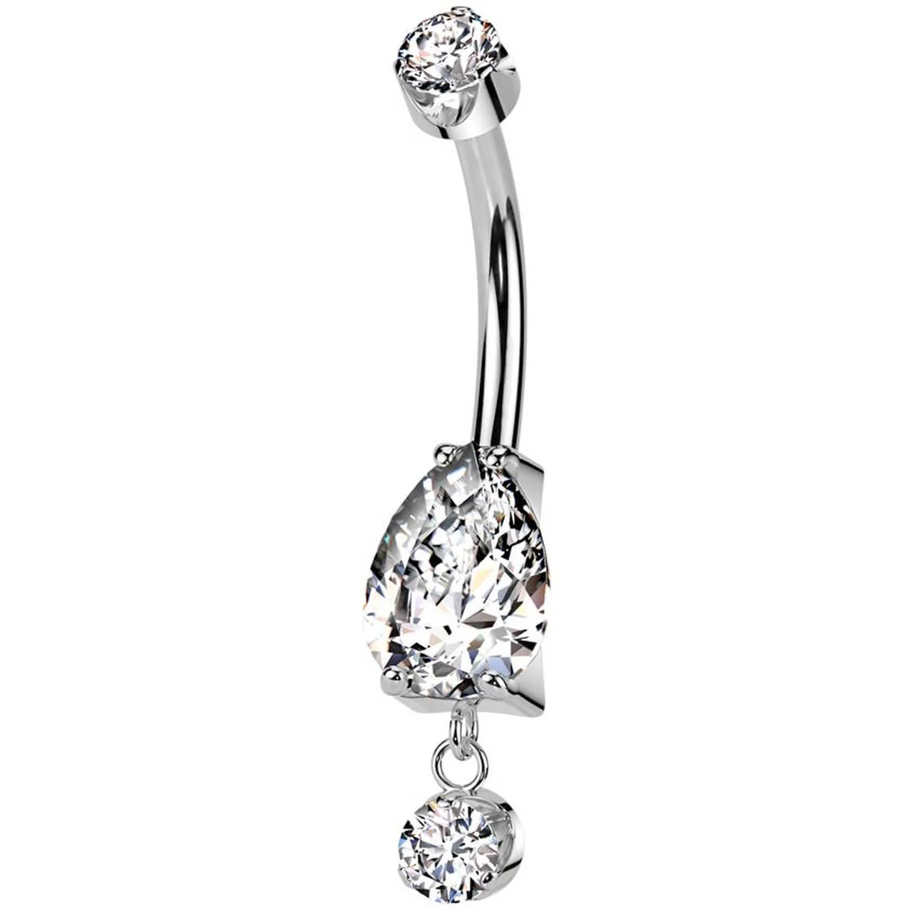 Titan Bauchnabelpiercing Zirkonia Anhänger Innengewinde