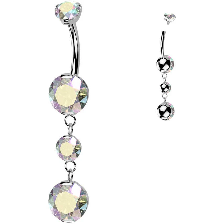 Titan Bauchnabelpiercing Anhänger Zirkonias Innengewinde - Image 4