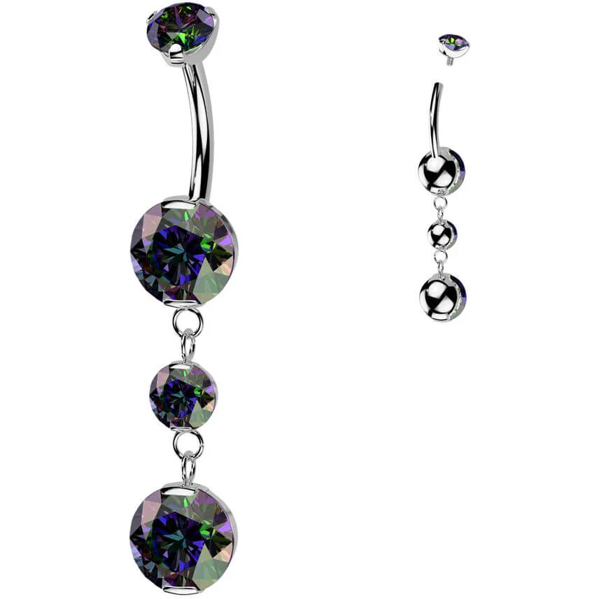 Titan Bauchnabelpiercing Anhänger Zirkonias Innengewinde - Image 5
