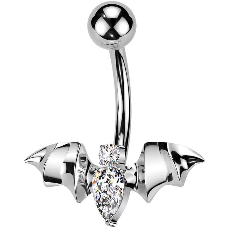 Titan Bauchnabelpiercing Fledermaus Zirkonia Innengewinde
