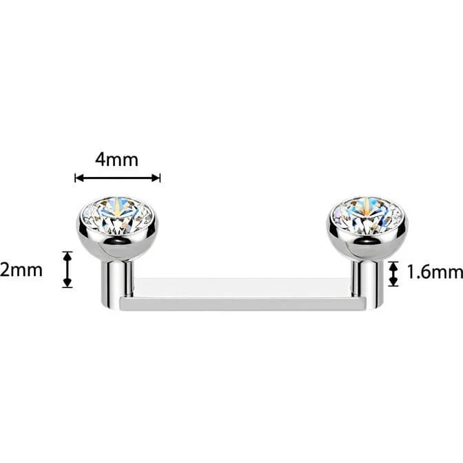 Titan Surface Barbell Zirkonia Zargenfassung Innengewinde - Image 2