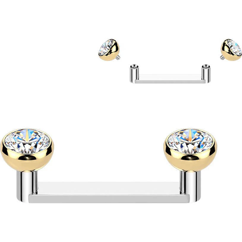 Titan Surface Barbell Zirkonia Zargenfassung Innengewinde - Image 3