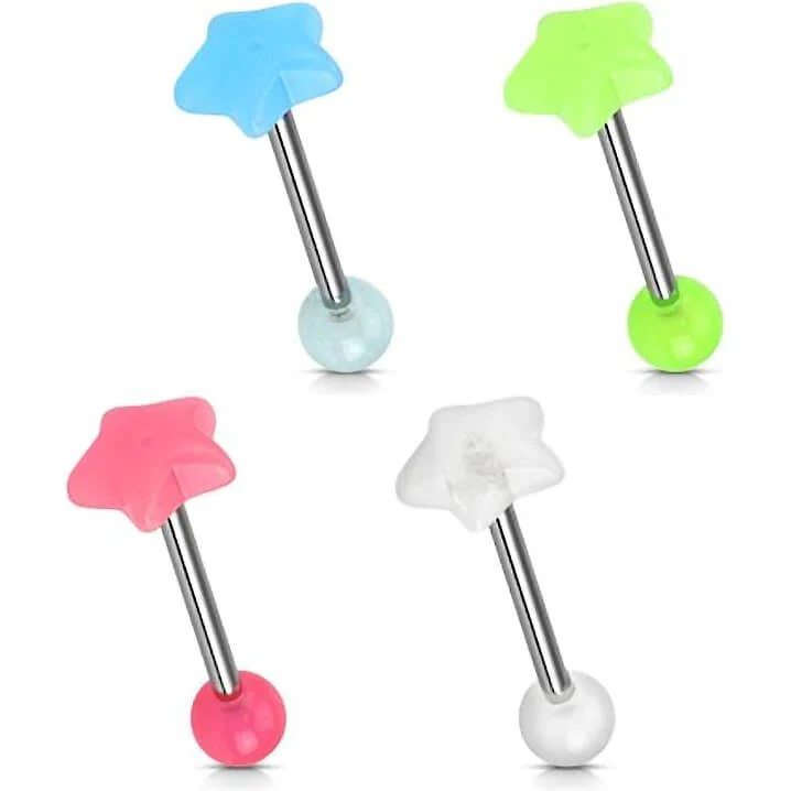 Barbell Stern Glow in the Dark, 4 Stück