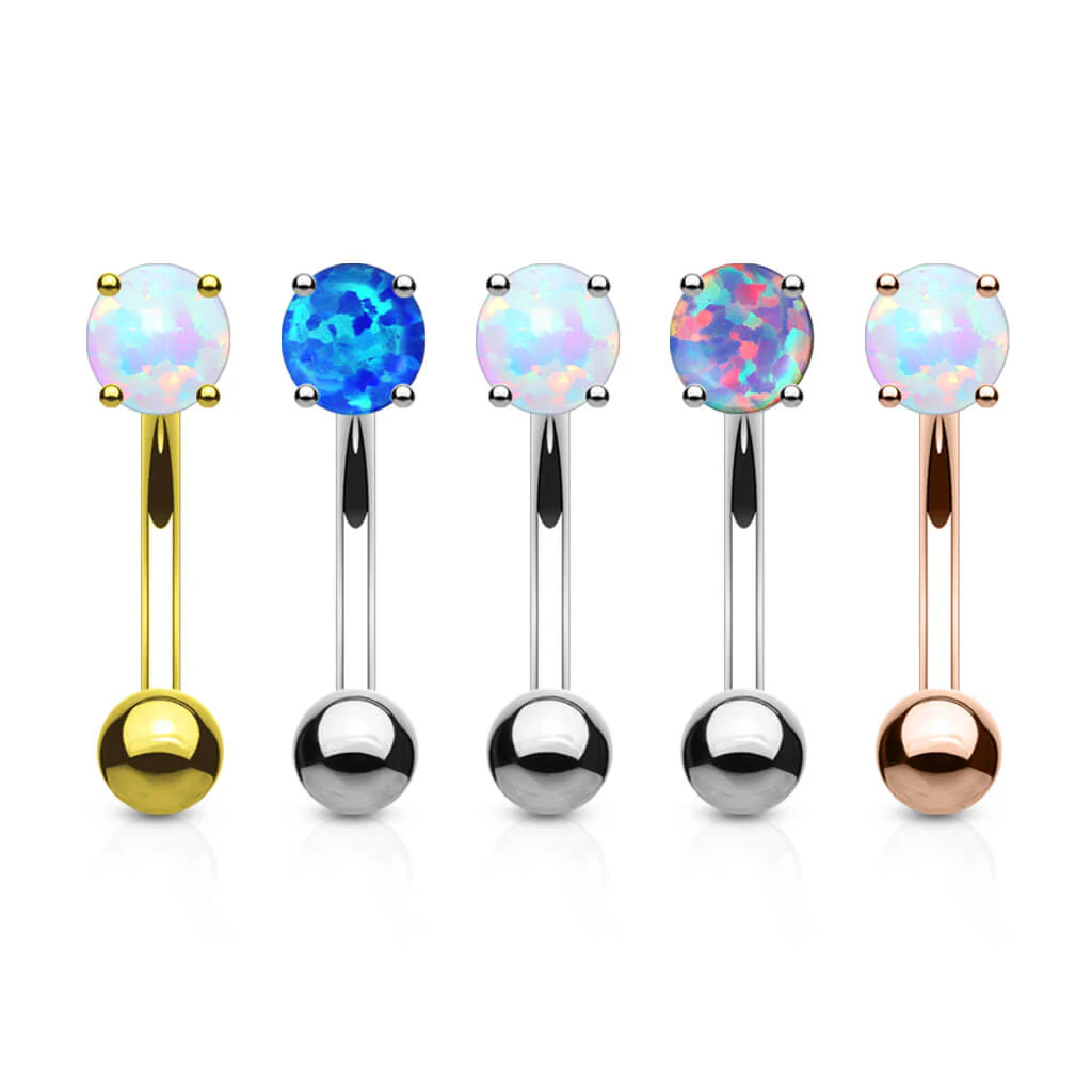 Augenbrauenpiercing Kugel Opal, 5 Stück - Image 2