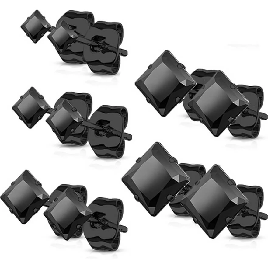 Quadrat Zirkonia 5 Paar, 5 Paar - Image 4