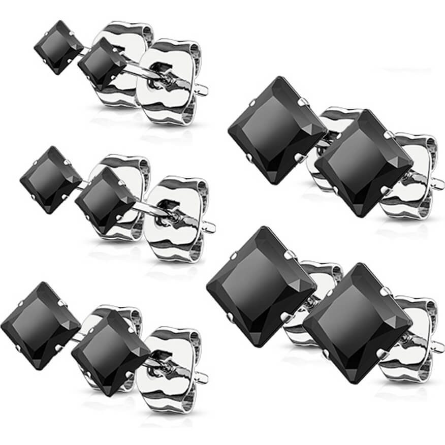 Quadrat Zirkonia 5 Paar, 5 Paar - Image 7