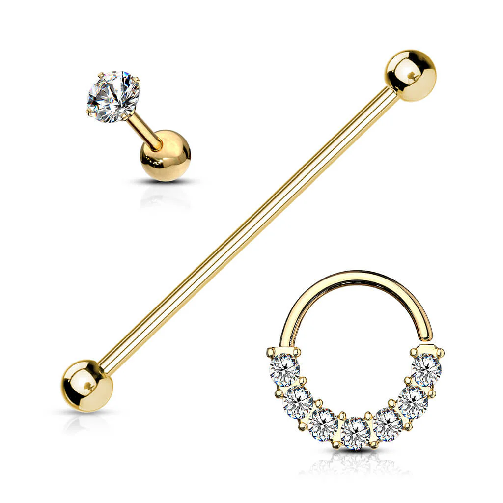 Barbell Set Zirkonia Barbell Ring, 3 Stück - Image 4