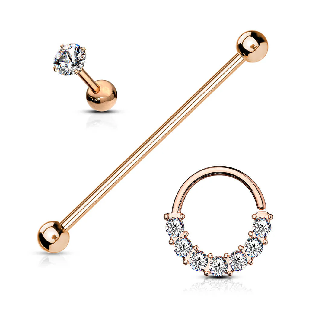 Barbell Set Zirkonia Barbell Ring, 3 Stück - Image 5